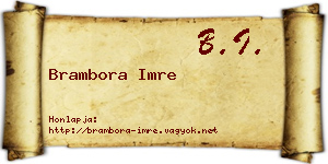 Brambora Imre névjegykártya